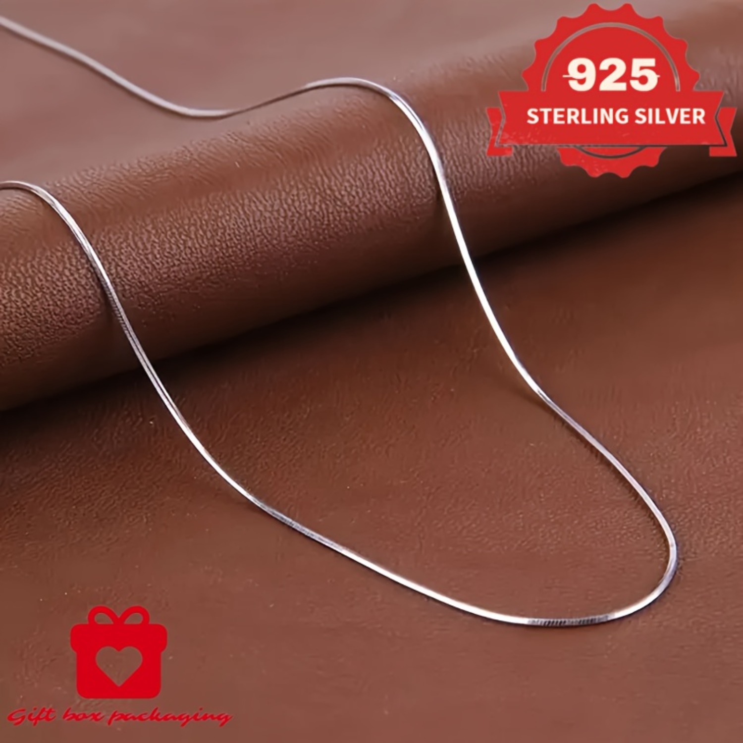 1mm S925 Sterling Silver Snake Bone Chain Necklace — Unisex